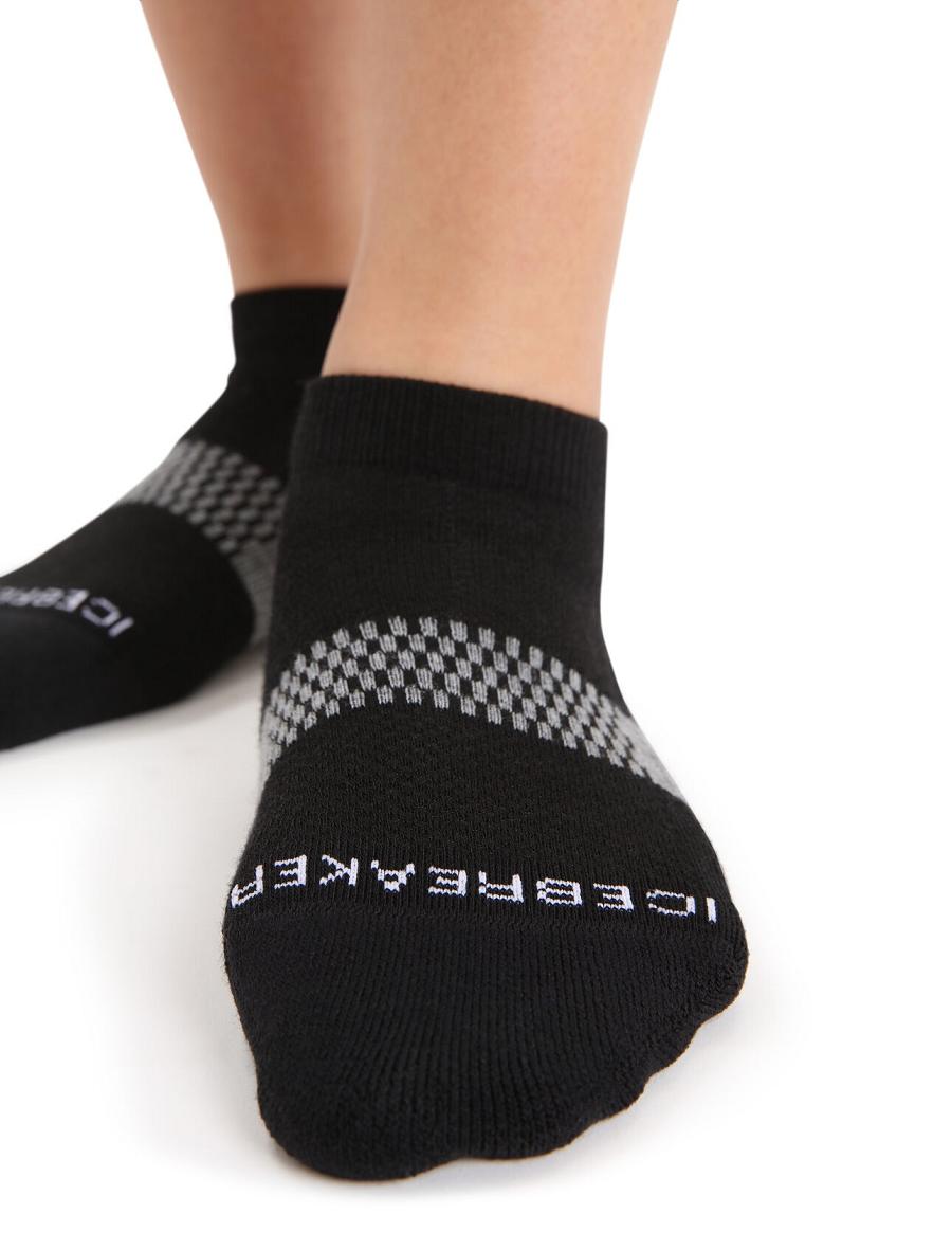 Women's Icebreaker Merino Multisport Light Micro Socks Black / Snow | CA 1502CTVE